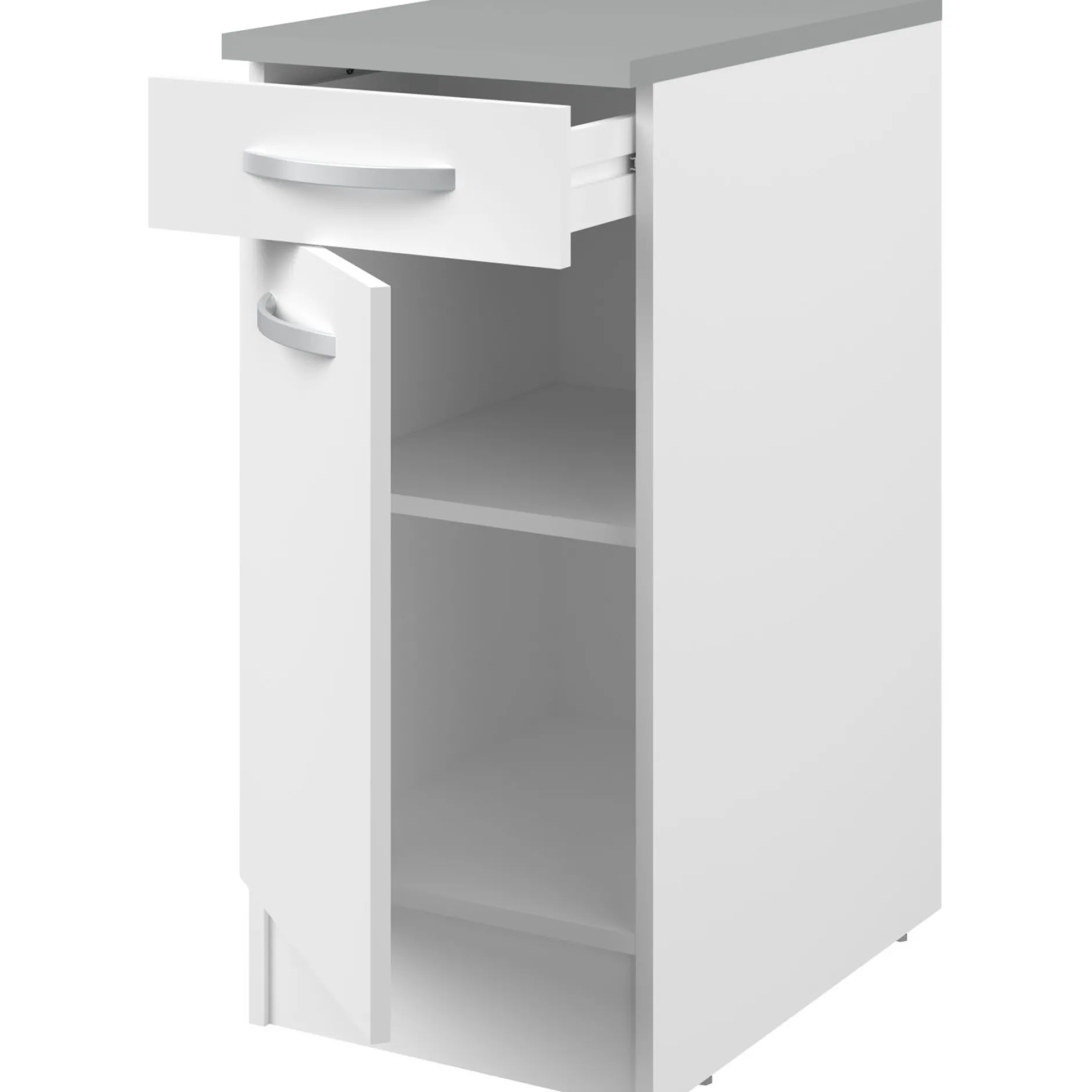 Unterschrank Eko 40x60 cm mit Schublade und Tür - weiß