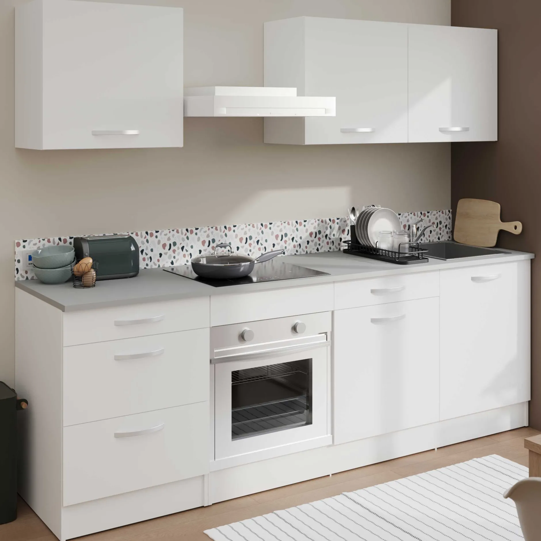 Unterschrank Eko 60x60 mit 3 Schubladen - weiß