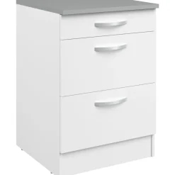 Unterschrank Eko 60x60 mit 3 Schubladen - weiß