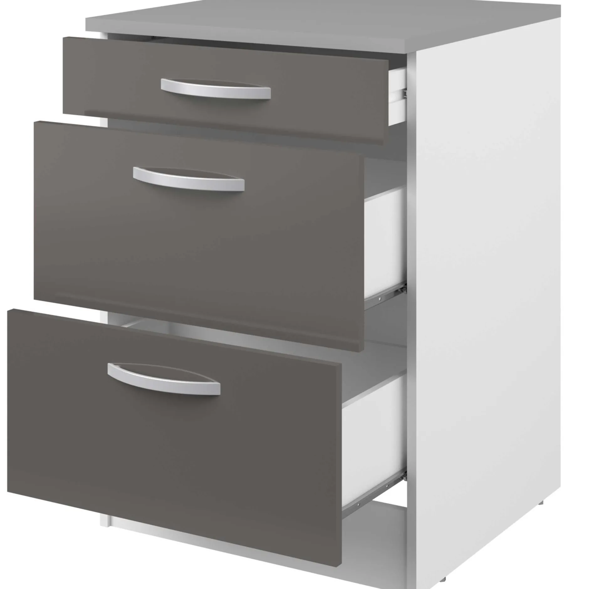 Unterschrank Eko 60x60 mit 3 Schubladen - grau