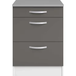 Unterschrank Eko 60x60 mit 3 Schubladen - grau