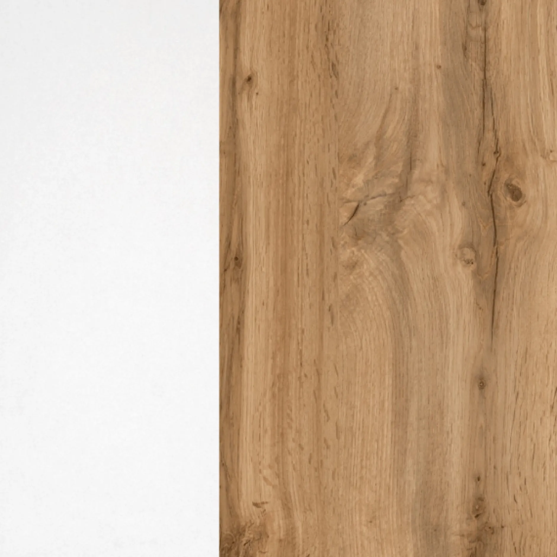 Unterschrank Sorrella 60cm für Backofen und Kochfeld - weiß/Eiche