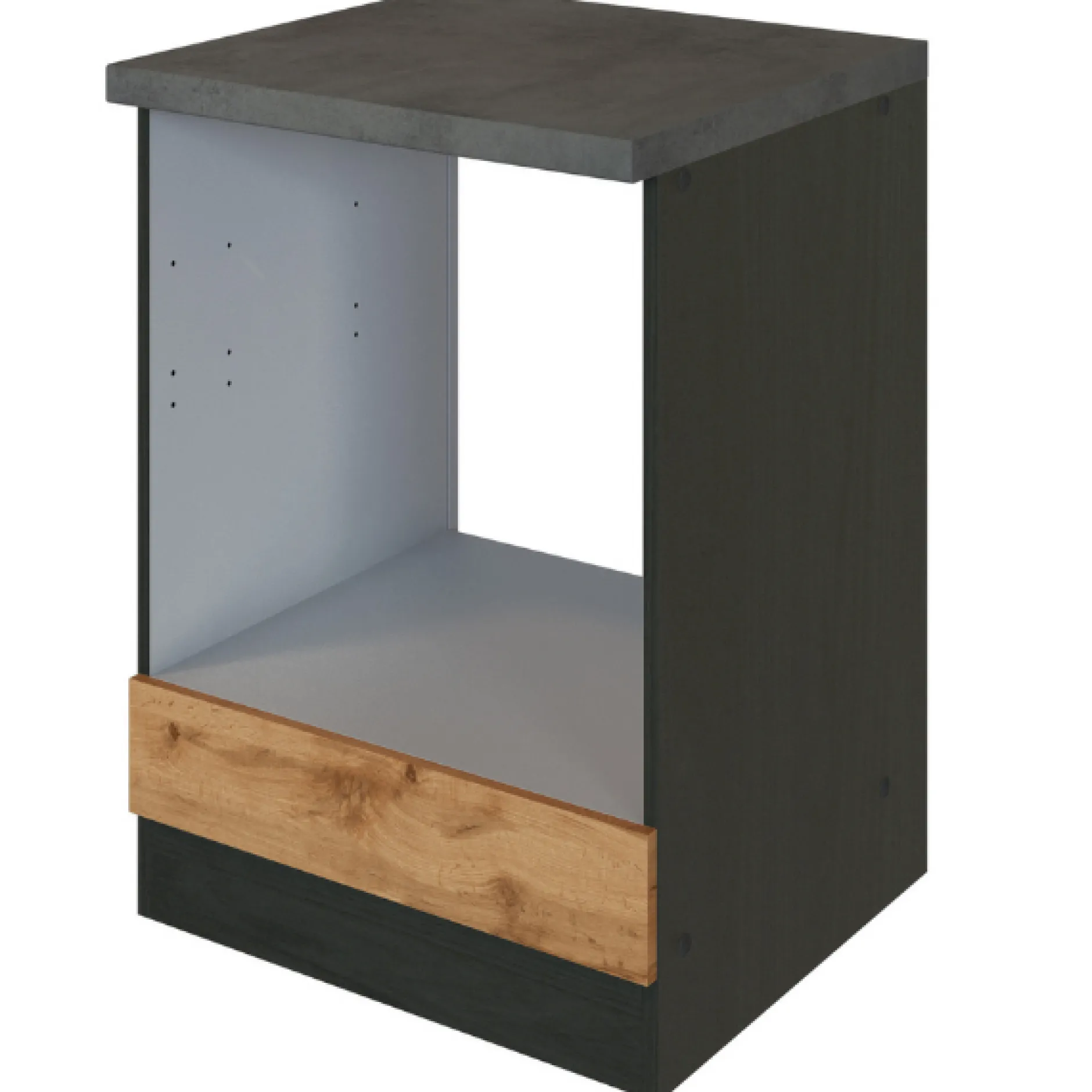 Unterschrank Sorrella 60cm für Backofen und Kochfeld - Eiche/Graphit