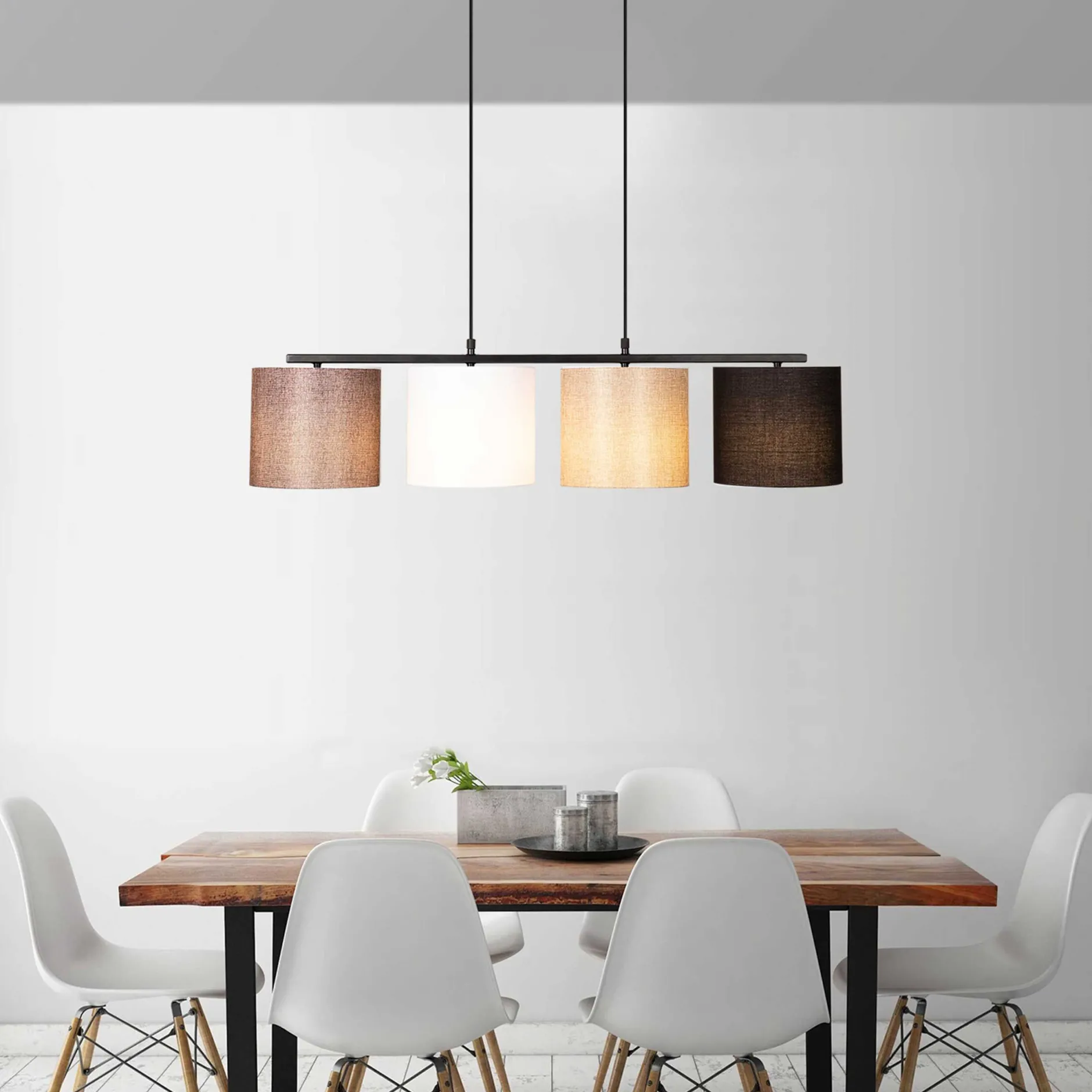 Valiz Kronleuchter | METALLGEHÄUSE | Schwarz, Weiß, Creme, Braun