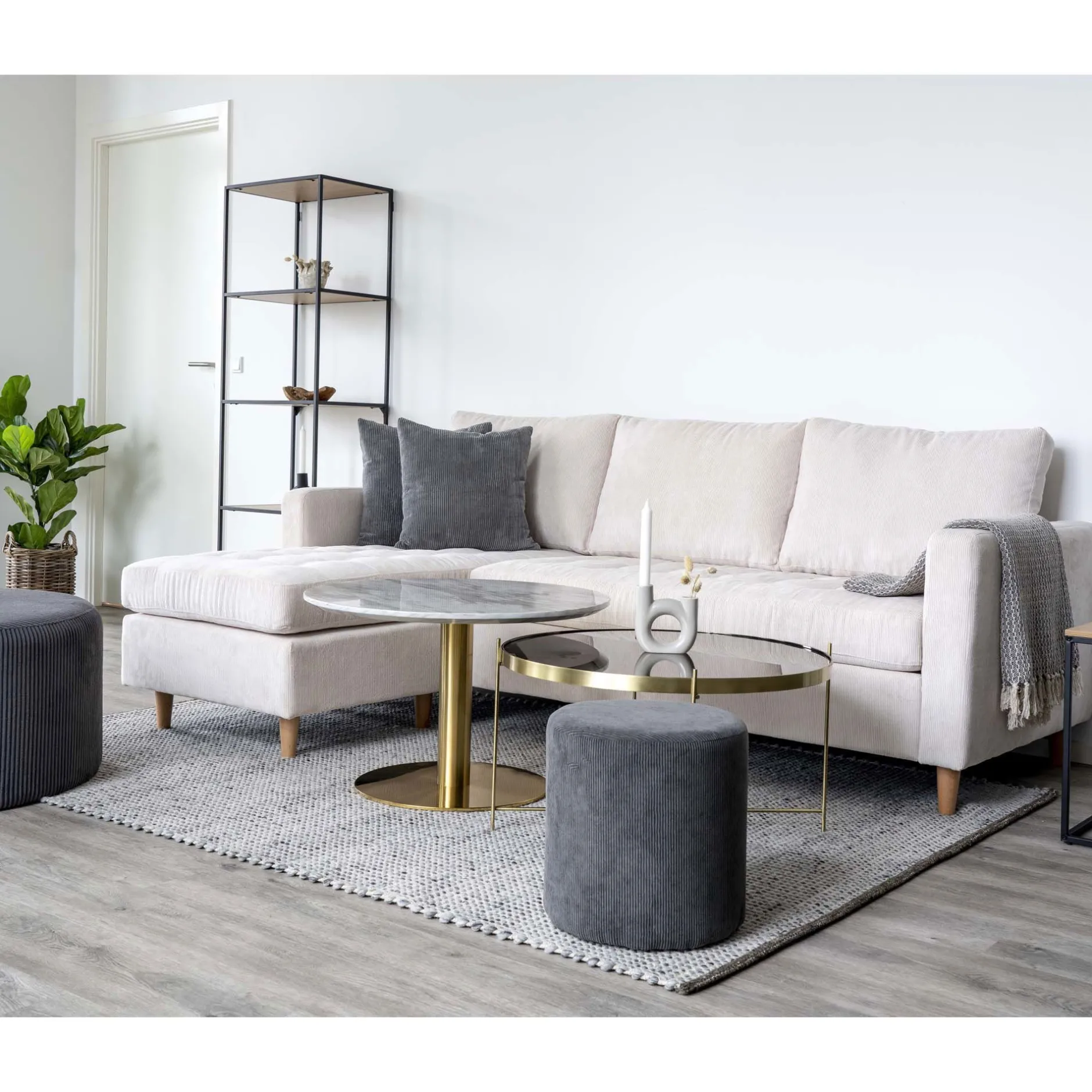 Venezia Couchtisch - Messingoptik | Ø70xh40cm
