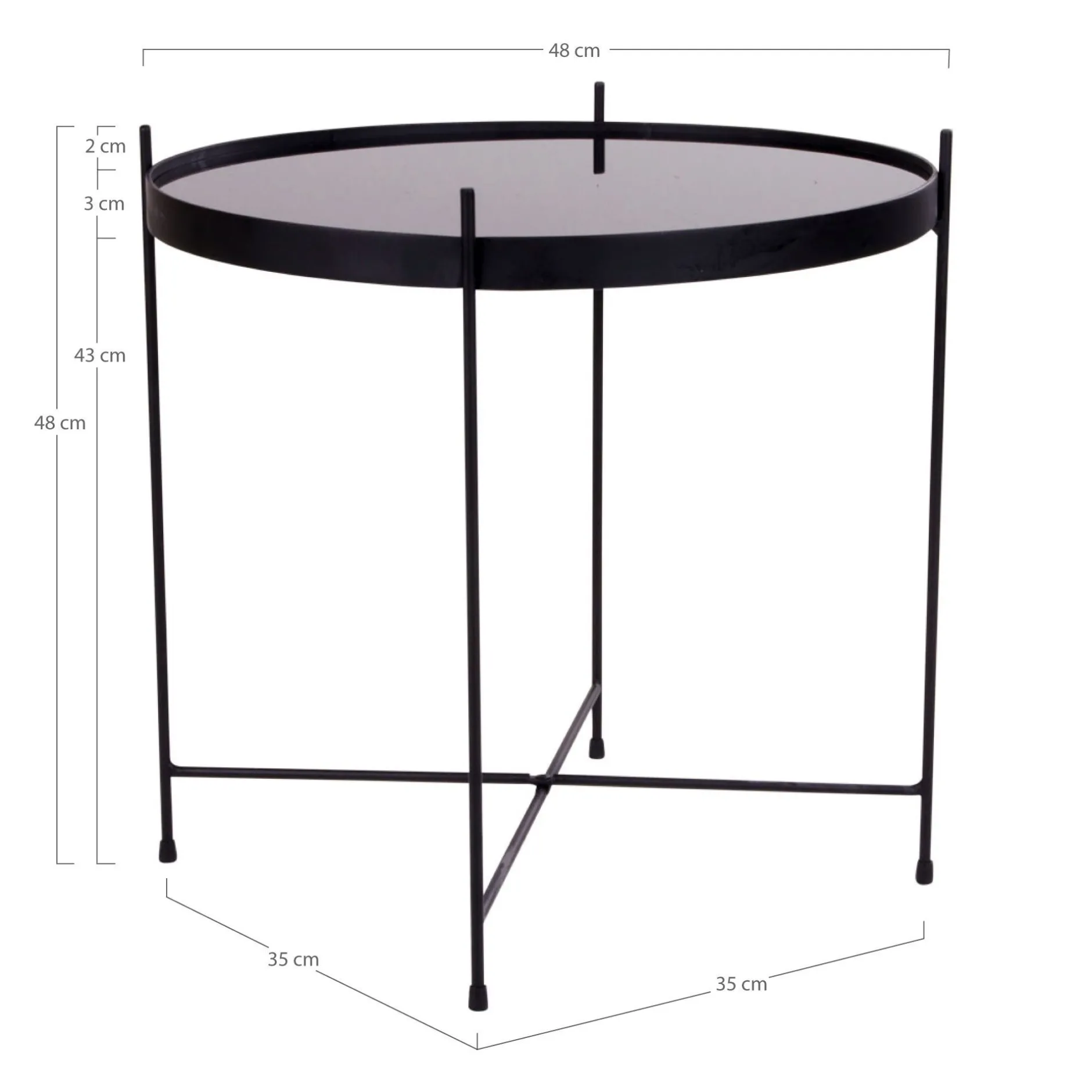 Venezia Schwarzer Couchtisch - Stahl und Glas