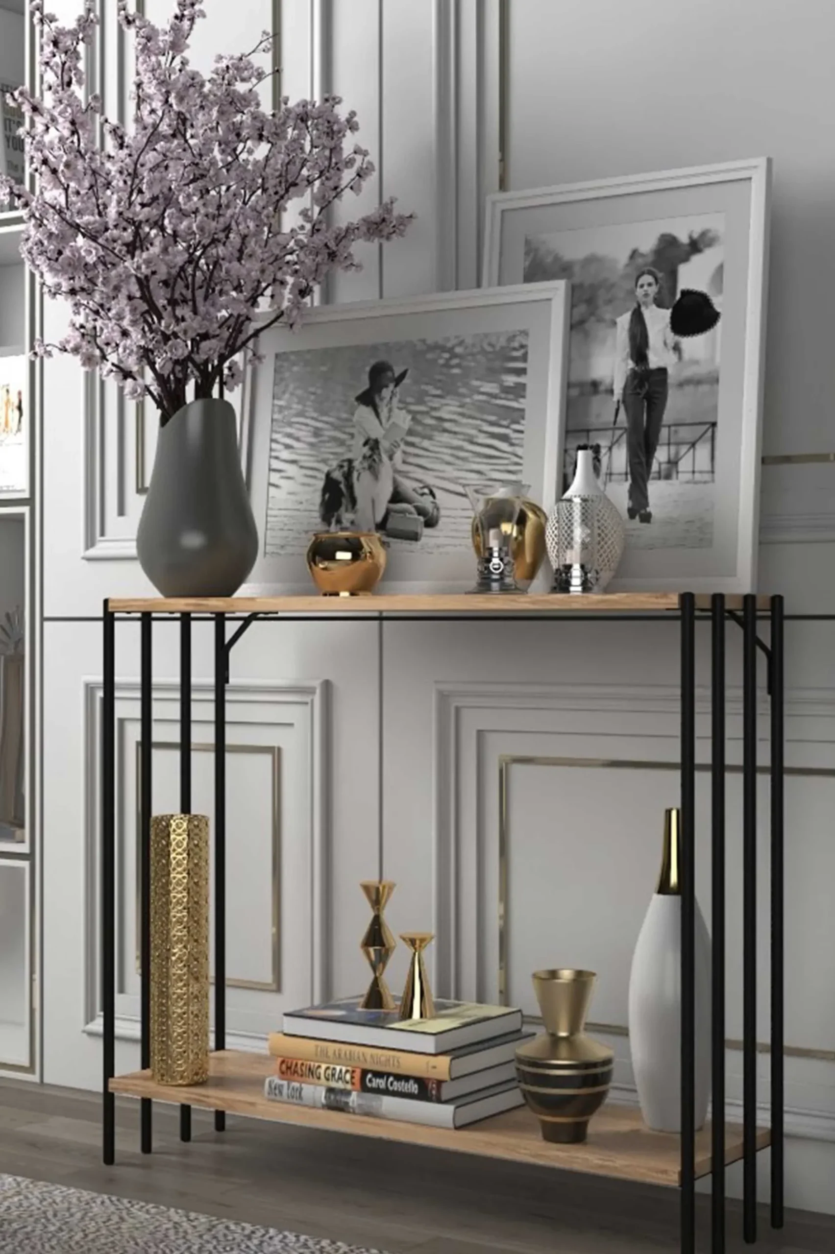 Verona Sideboard | MELAMIN - METALL | Schwarz Atlantic Pine