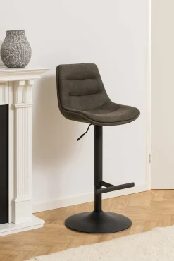Verstellbarer Barhocker Adèle 65-86cm - anthrazit/schwarz