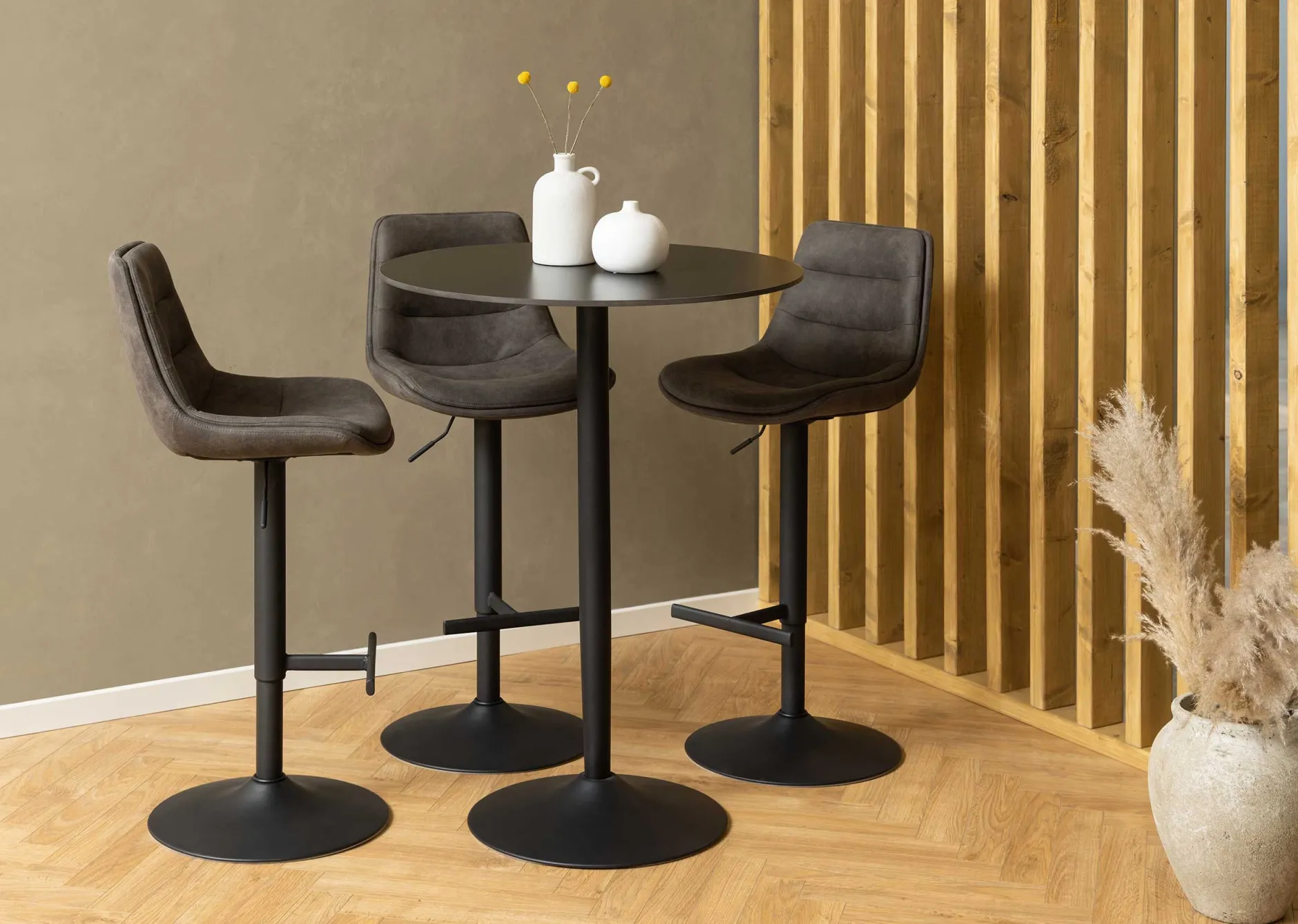 Verstellbarer Barhocker Adèle 65-86cm - anthrazit/schwarz