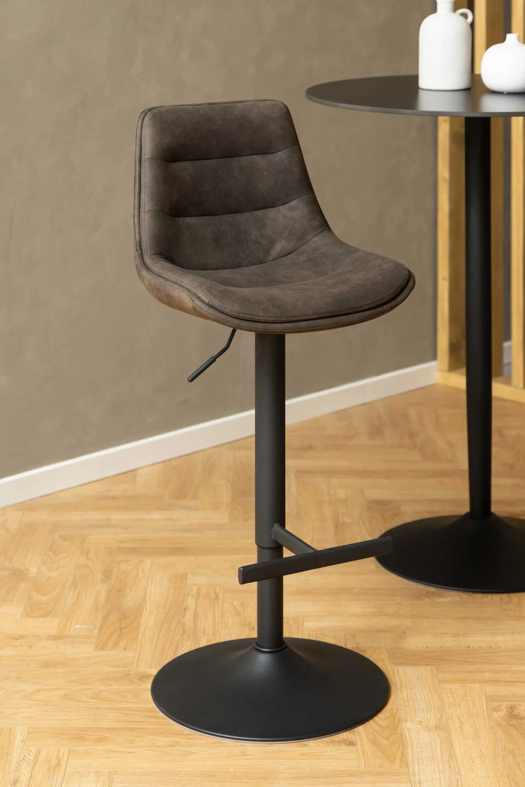 Verstellbarer Barhocker Adèle 65-86cm - anthrazit/schwarz