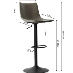 Verstellbarer Barhocker Fontana - grau