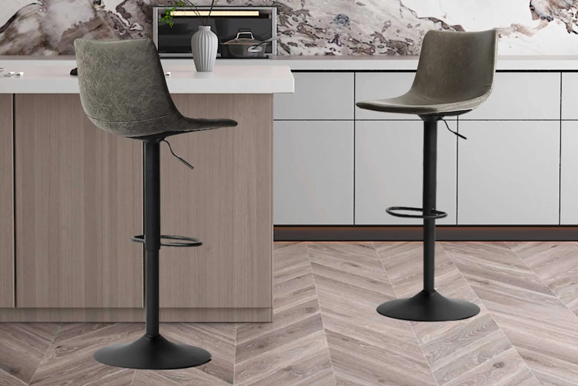 Verstellbarer Barhocker Fontana - grau