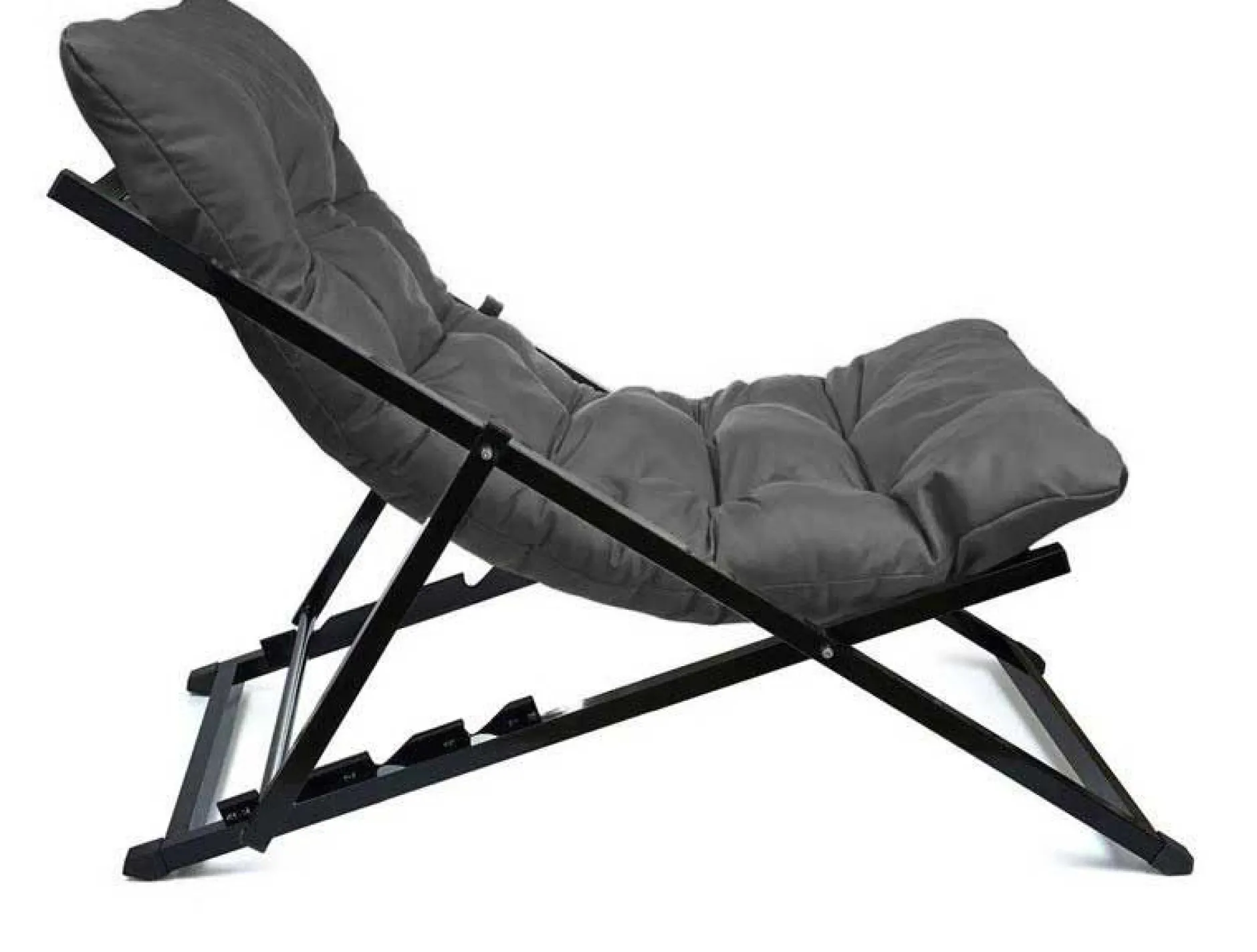 Verstellbarer Gartenstuhl Atelier del Sofa - Metall und Polyester - dunkelgrau