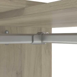 Verstellbarer Kleiderschrank Swift 3 Kleiderstangen, 3 Einlegeböden, 1 Schuhregal, 1 Hutablage und 3 Schubladen-Kronberger Eiche/Mattweiß
