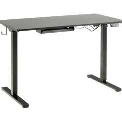 Verstellbarer Schreibtisch Garcia mit Haken - schwarz