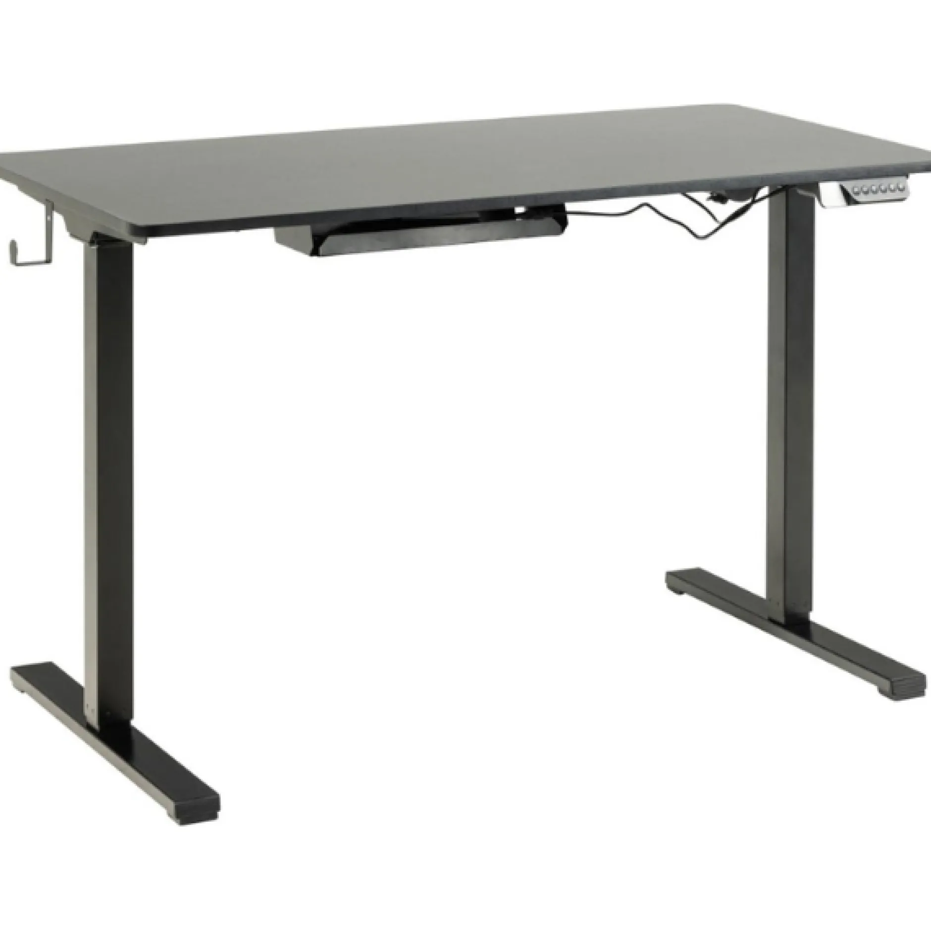 Verstellbarer Schreibtisch Garcia mit Haken - schwarz