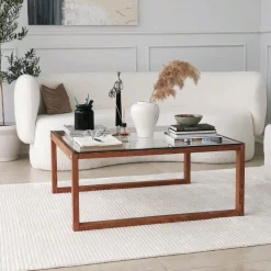 Via Couchtisch | GEHÄRTETES GLAS | Holz