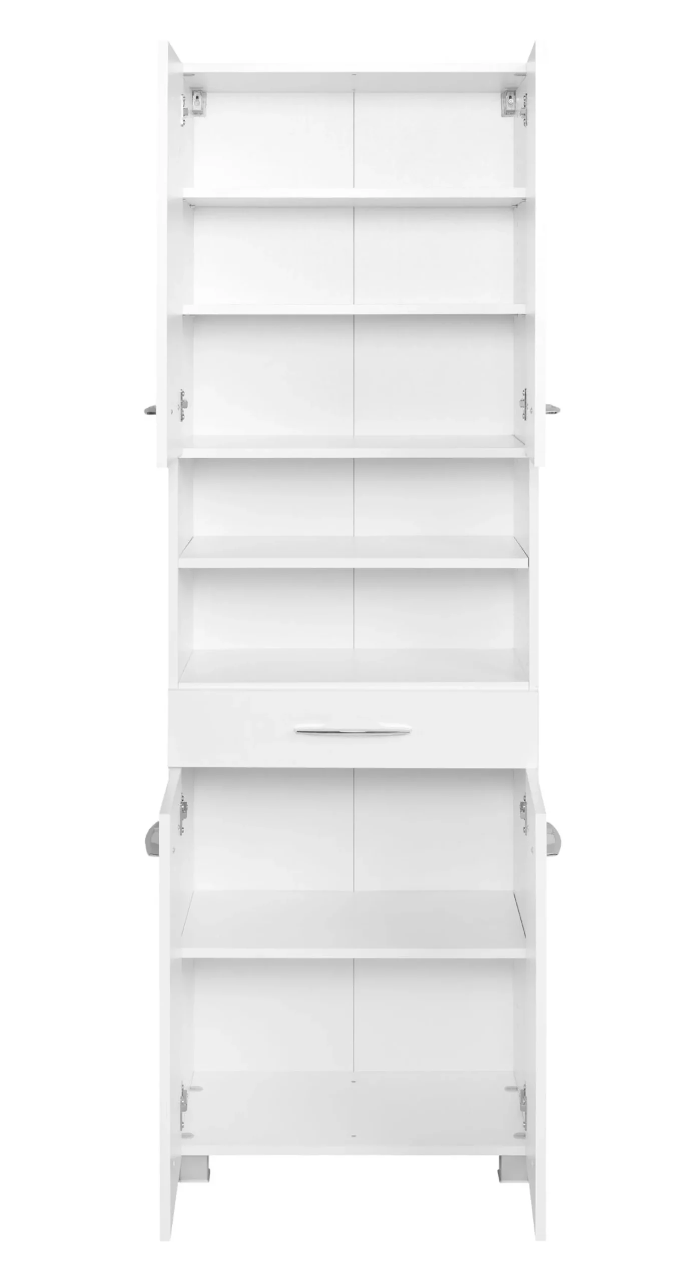 Vielseitiger Aufbewahrungsschrank Portofino | 60 x 35 x 180 cm | Weiß
