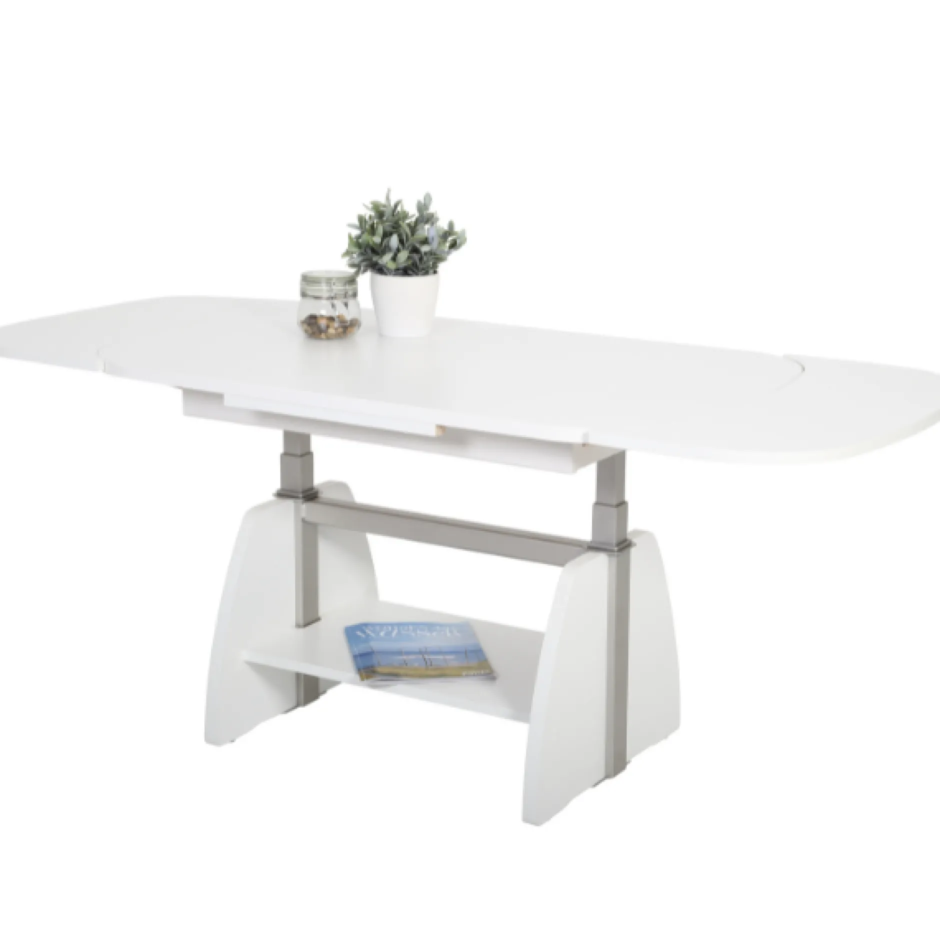 Vienna Couchtisch 108/157x67x52/71 cm-weiß