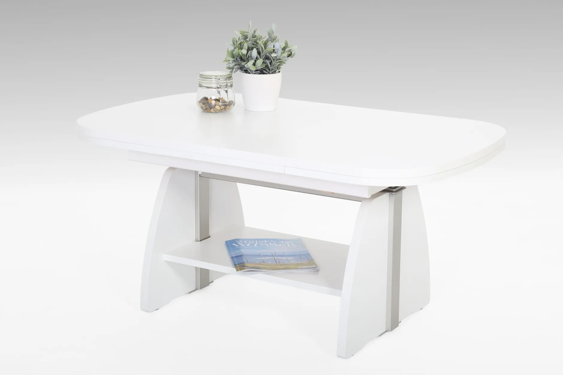 Vienna Couchtisch 108/157x67x52/71 cm-weiß