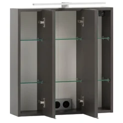 VikasBadezimmer : Säulenschrank, Spiegelschrank, Waschbeckenschrank - anthrazit