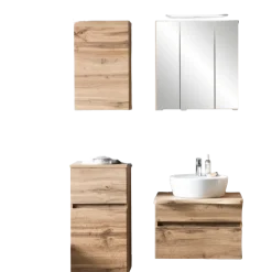 VikasBadezimmer : Wandschränke, Spiegelschrank, Waschbeckenschrank - Eiche Dekor