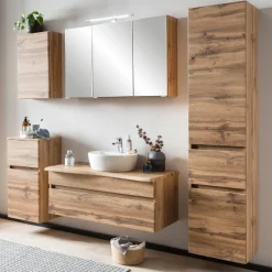VikasBadezimmer : Wandschränke, Spiegelschrank, Waschbeckenschrank, Säulenschrank - Eiche Dekor