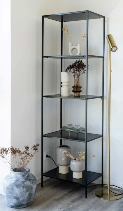 Vita Black Regal - 5 Böden, 51x36x170 cm