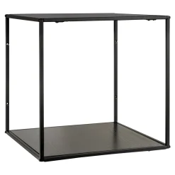 Vita Black Wallshelf: Stylish 36x36x36 cm Stahl und Brett