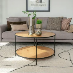 Vita Couchtisch Eiche Natur - Ø80x45 cm