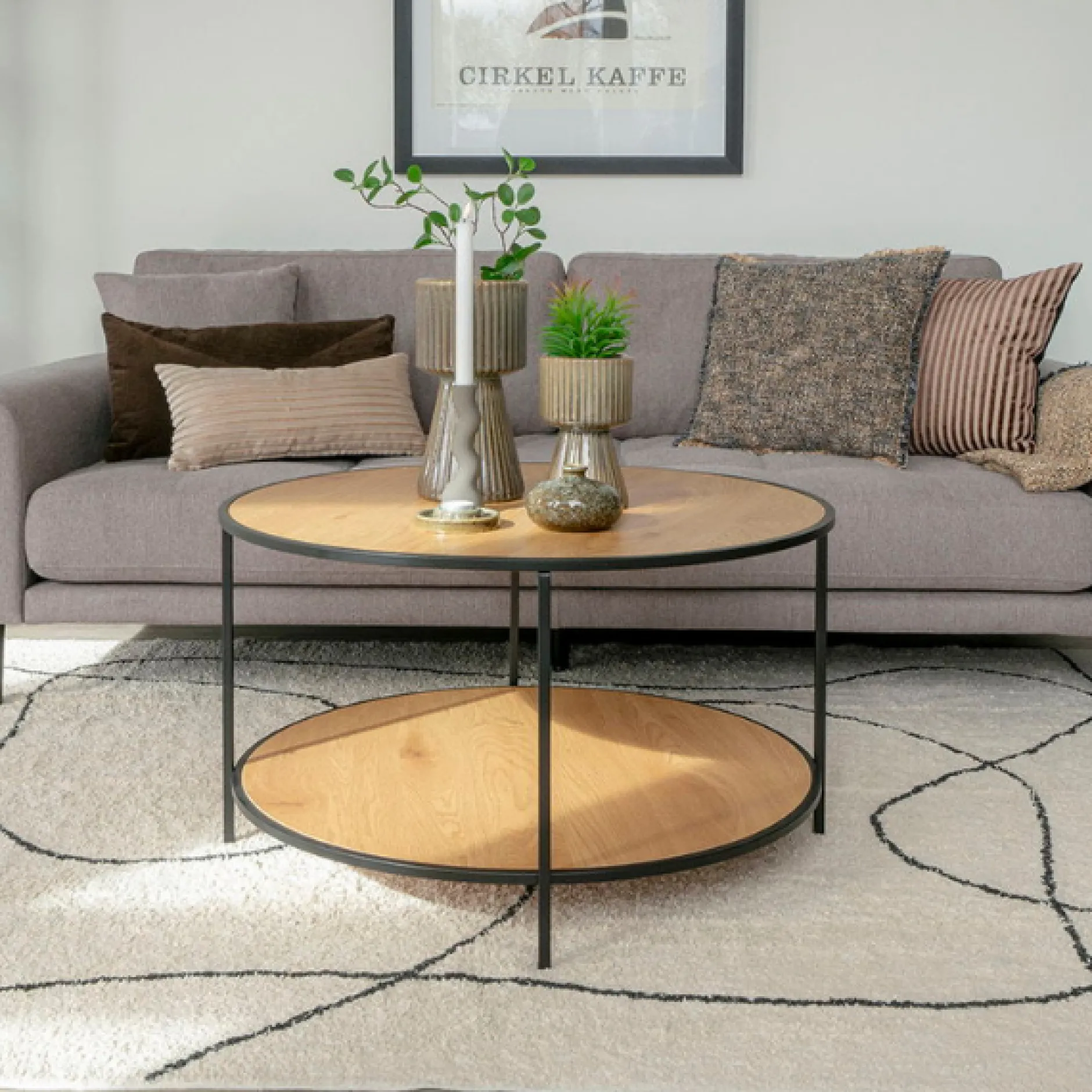 Vita Couchtisch Eiche Natur - Ø80x45 cm