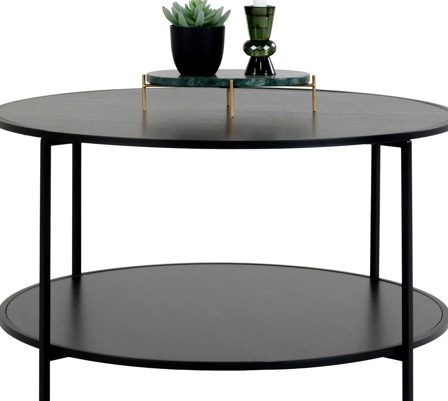 Vita Couchtisch - Ø80x45 cm - schwarz