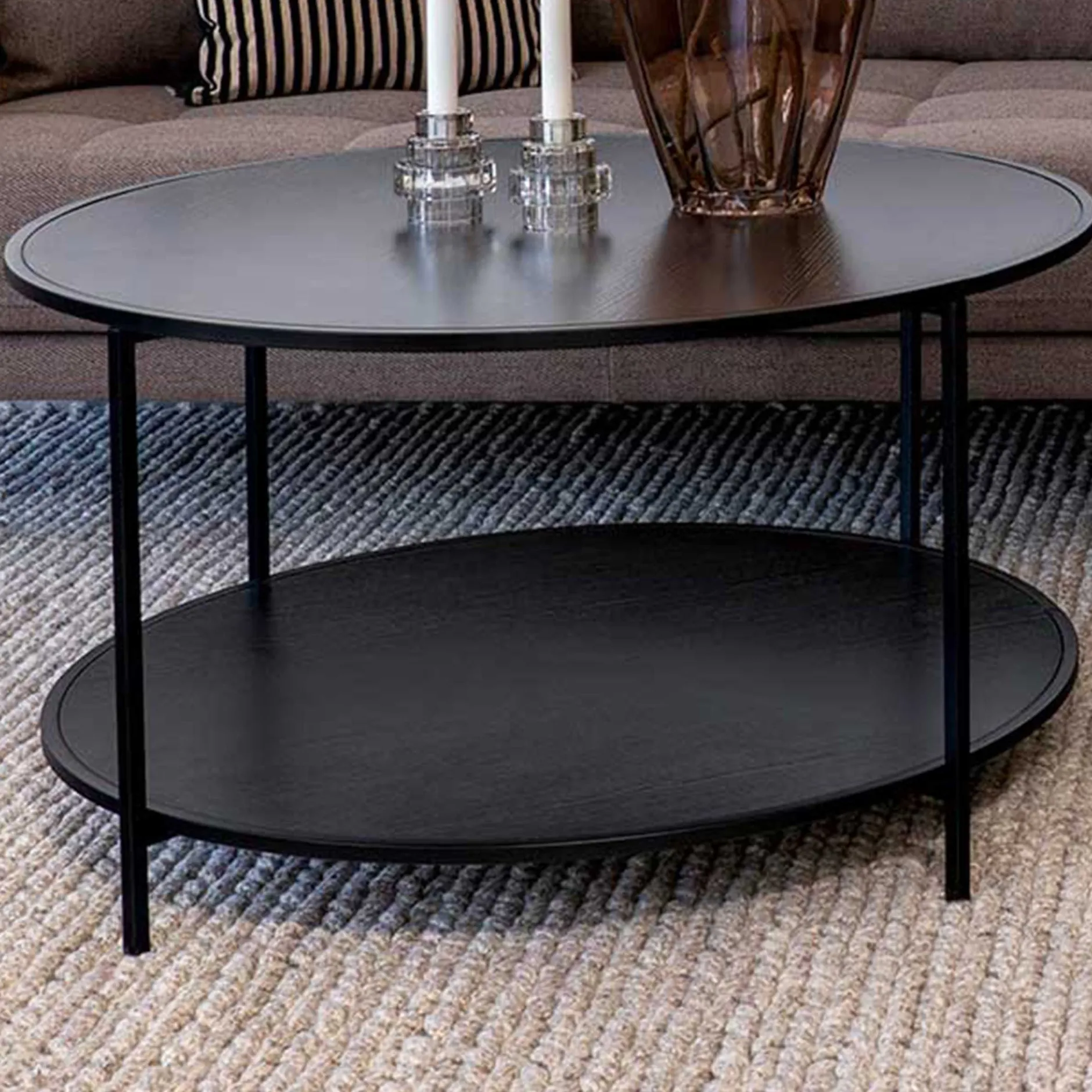 Vita Couchtisch - Ø80x45 cm - schwarz