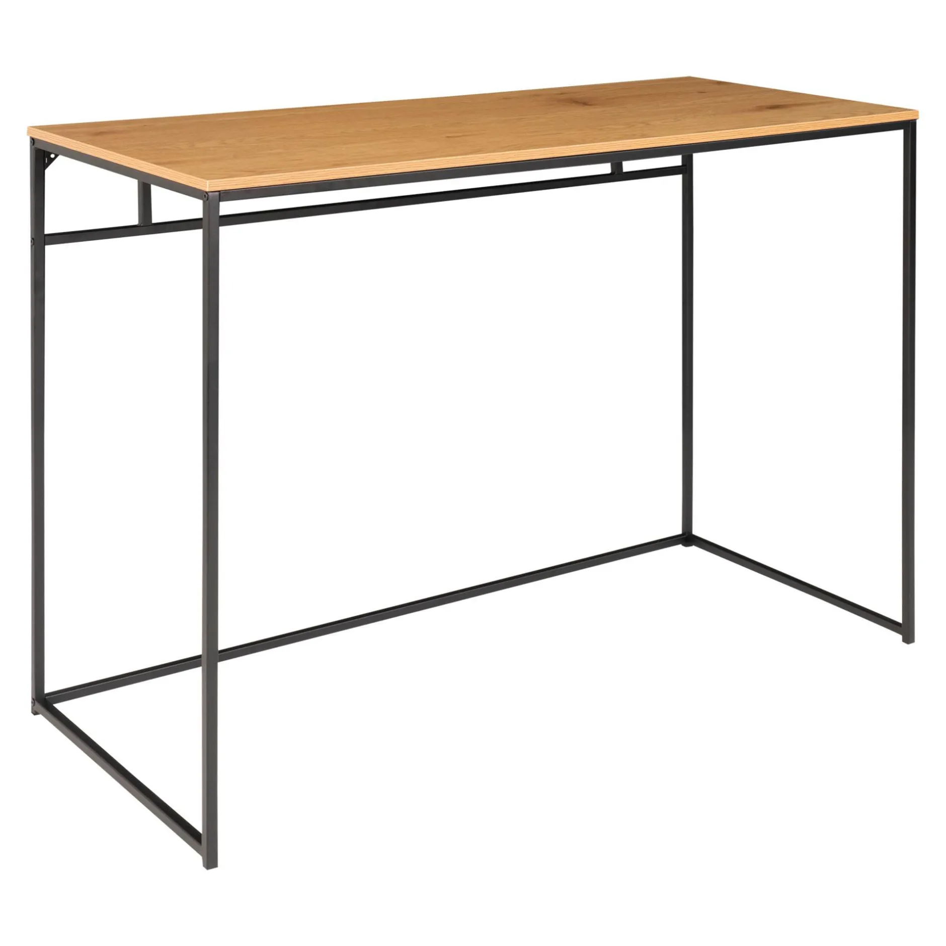 Vita Schreibtisch - Eiche Natur mit schwarzem Rahmen | 100x45x75 cm