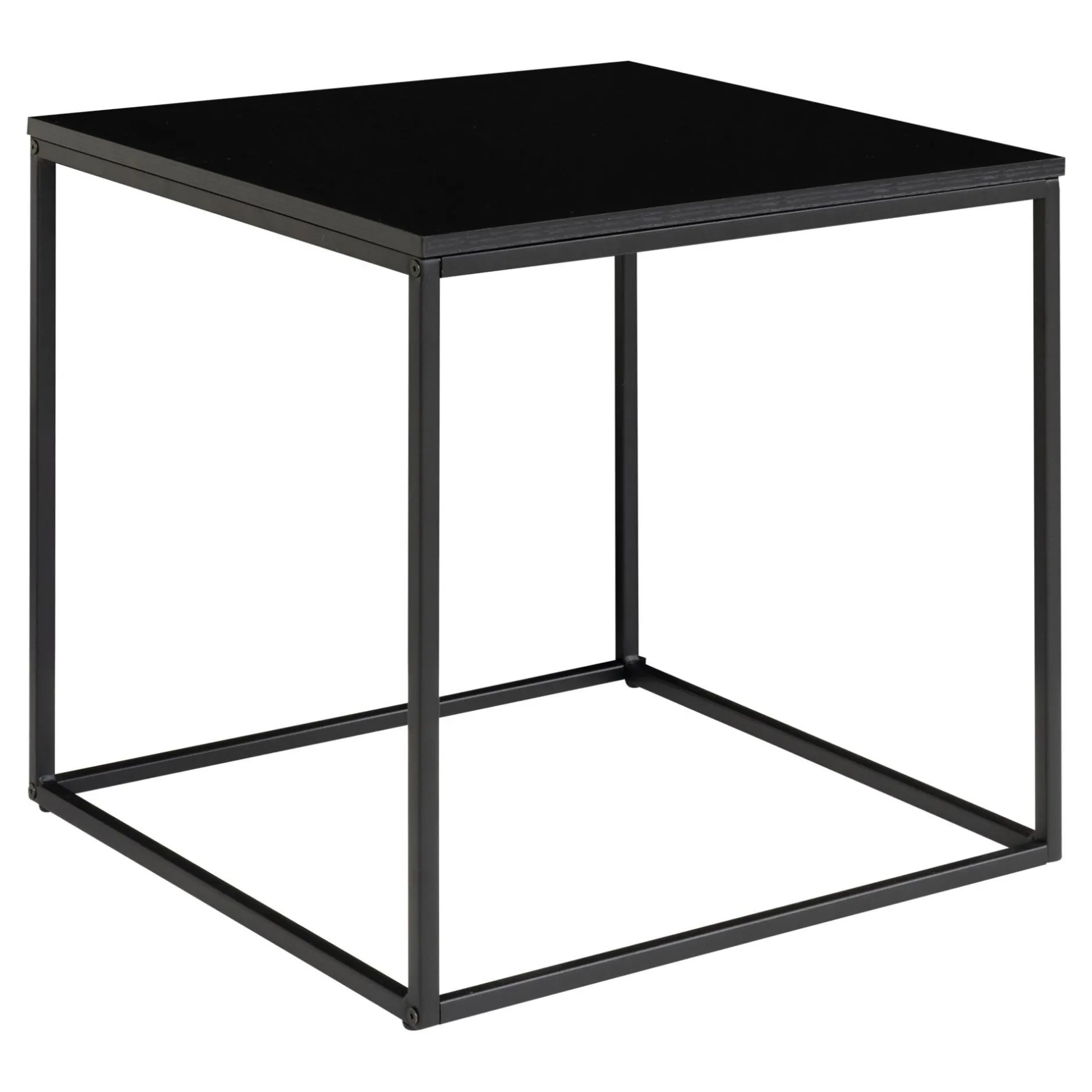 Vita Schwarzer Beistelltisch - 45x45 cm Stahl und Melamin