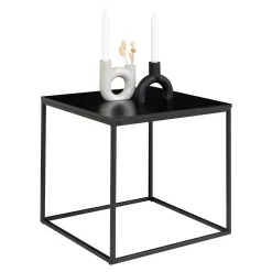Vita Schwarzer Beistelltisch - 45x45 cm Stahl und Melamin