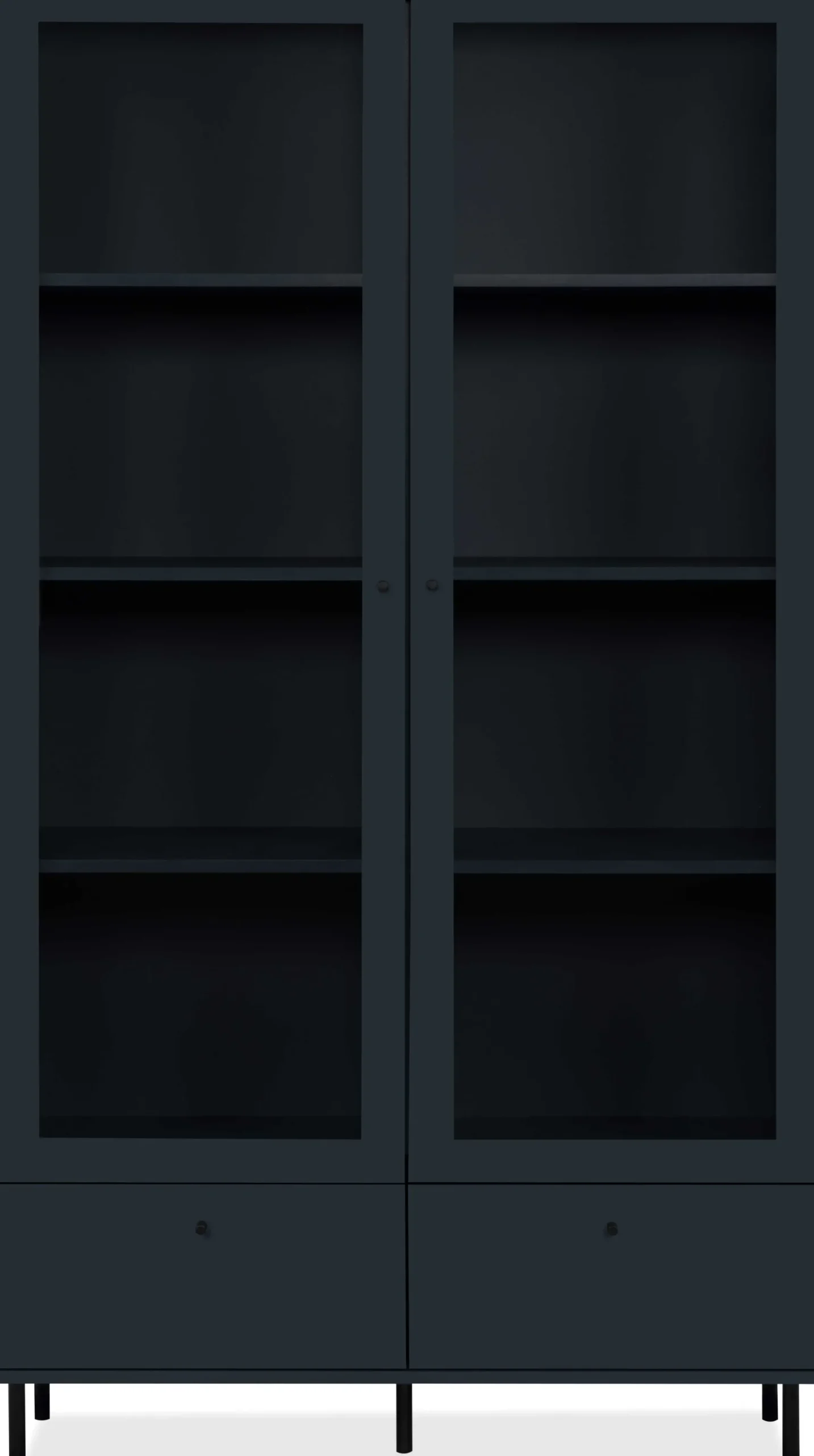 Vitrine Carillon 100cm mit zwei Türen und Schublade - navy blue