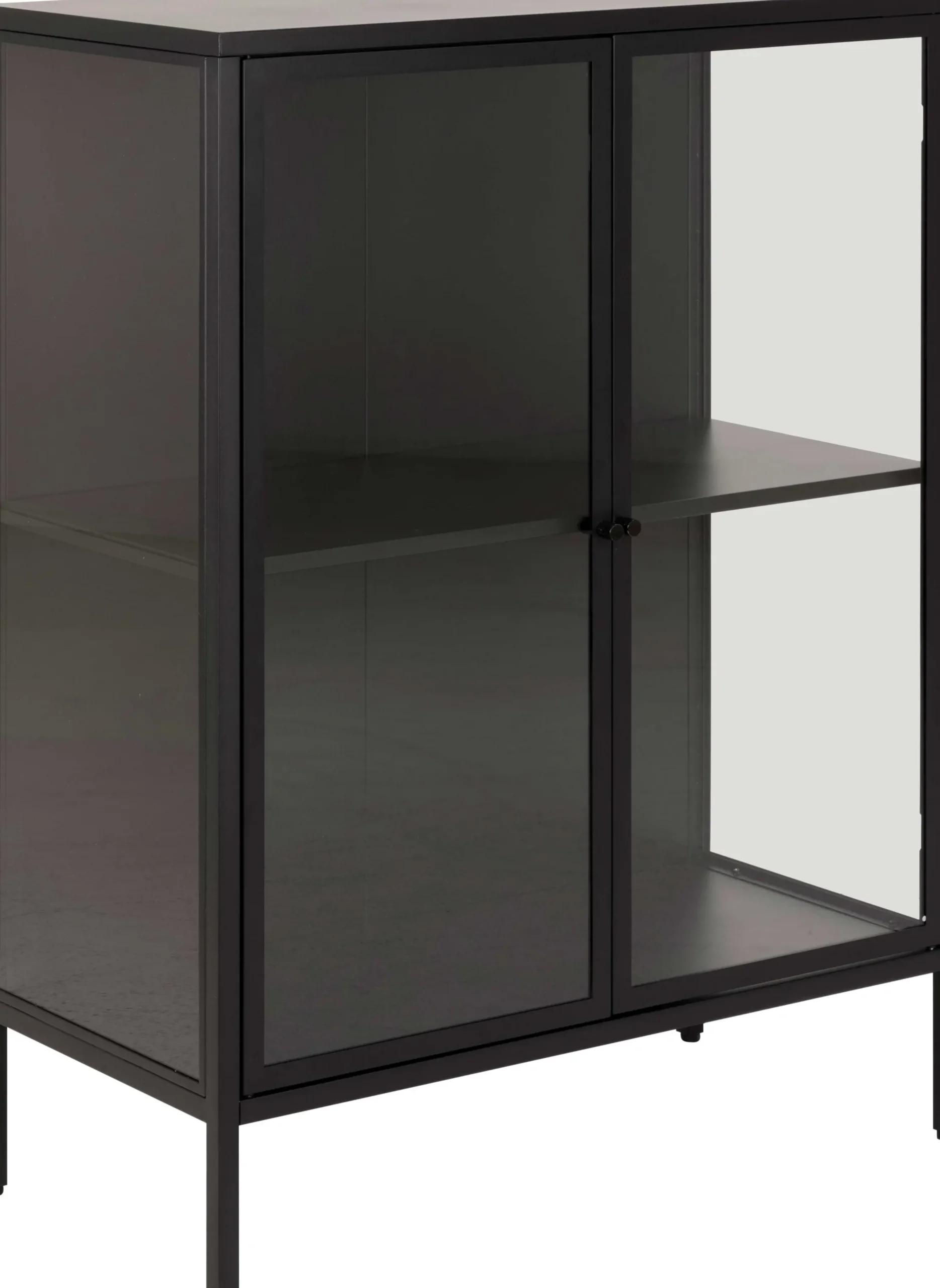 Vitrine Nebas 80cm, 2 Türen und 1 Fachboden - schwarz