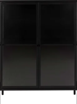 Vitrine Nebas 80cm, 2 Türen und 1 Fachboden - schwarz
