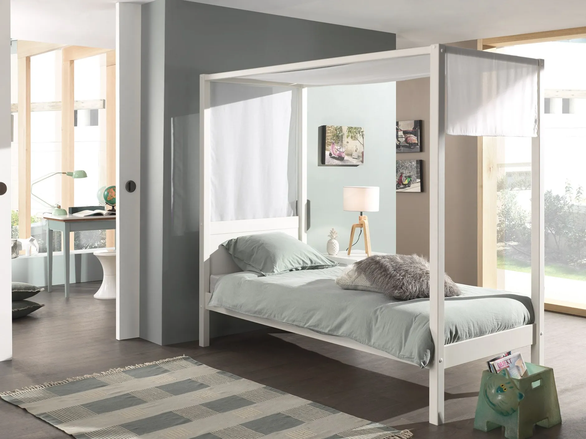 Voile für Himmelbett Charlotte 90cm Baumwolle - weiß