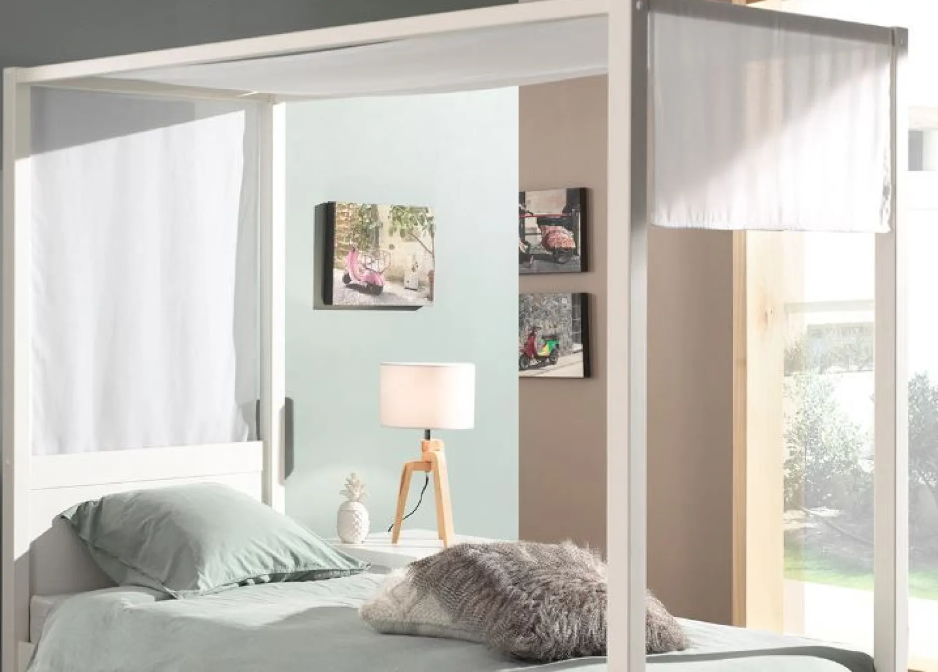 Voile für Himmelbett Charlotte 90cm Baumwolle - weiß