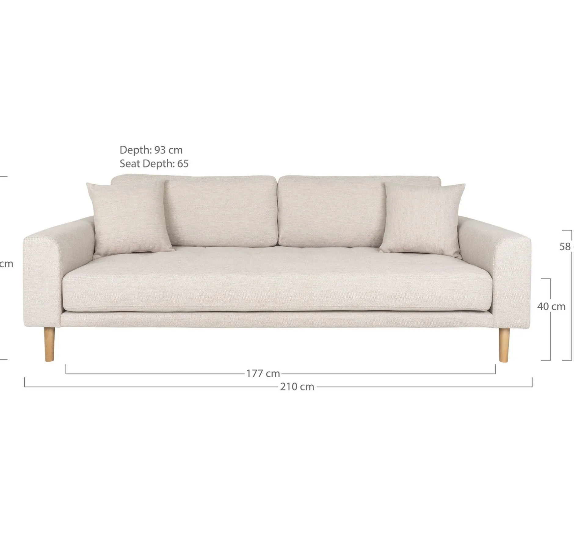 WAAR Lido 3-Sitzer Sofa Sand