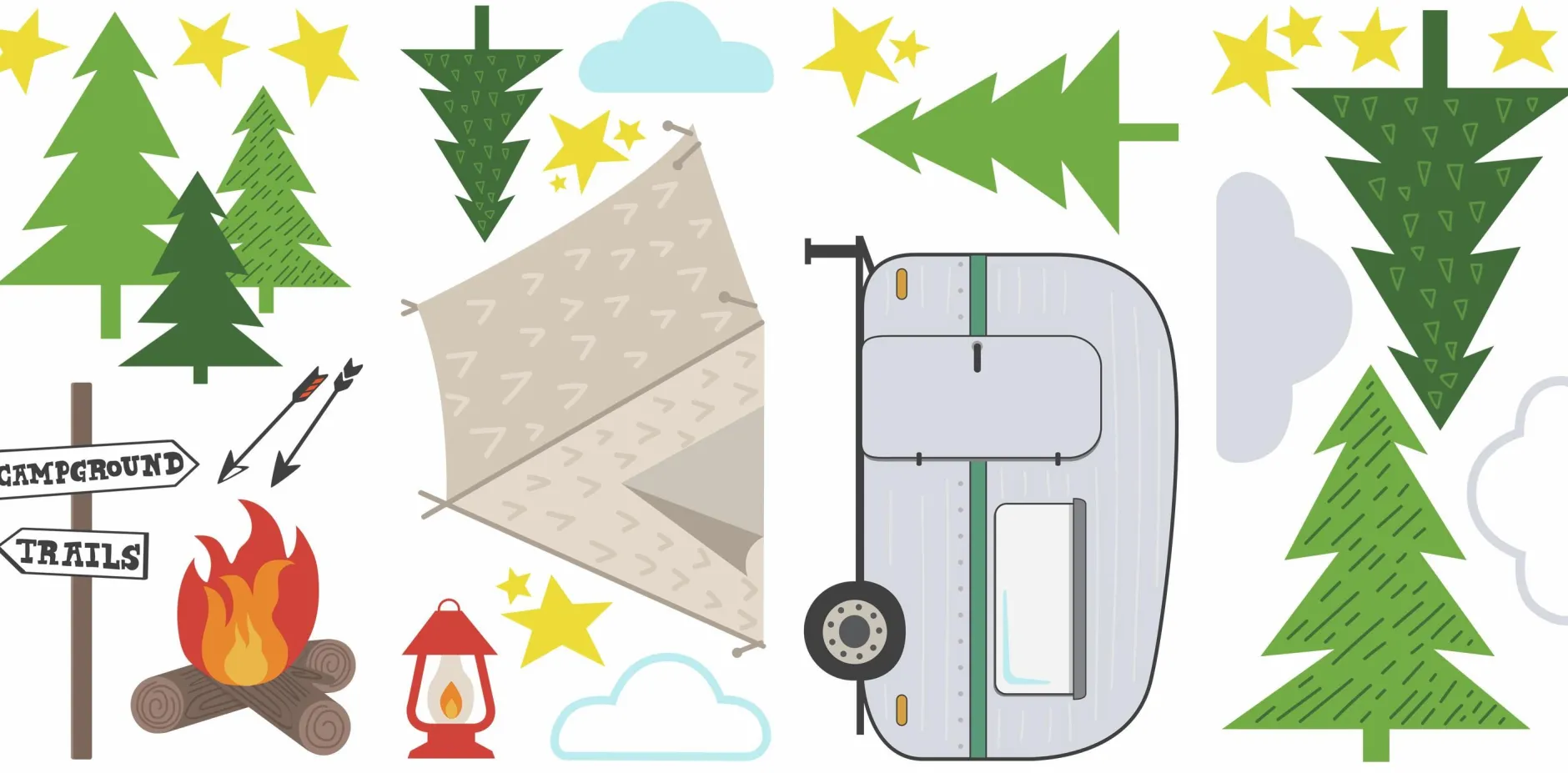 Wandaufkleber Campingplatz