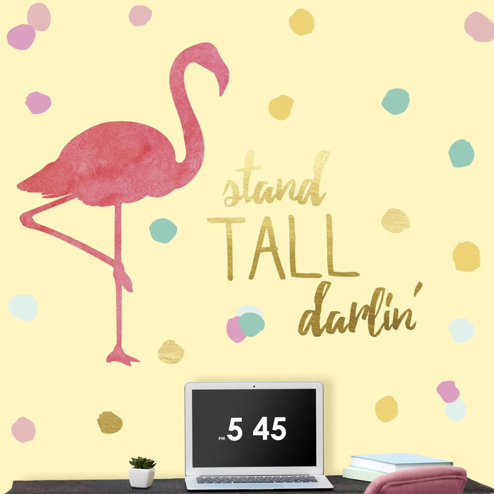 Wandaufkleber Flamingo Stand hoch