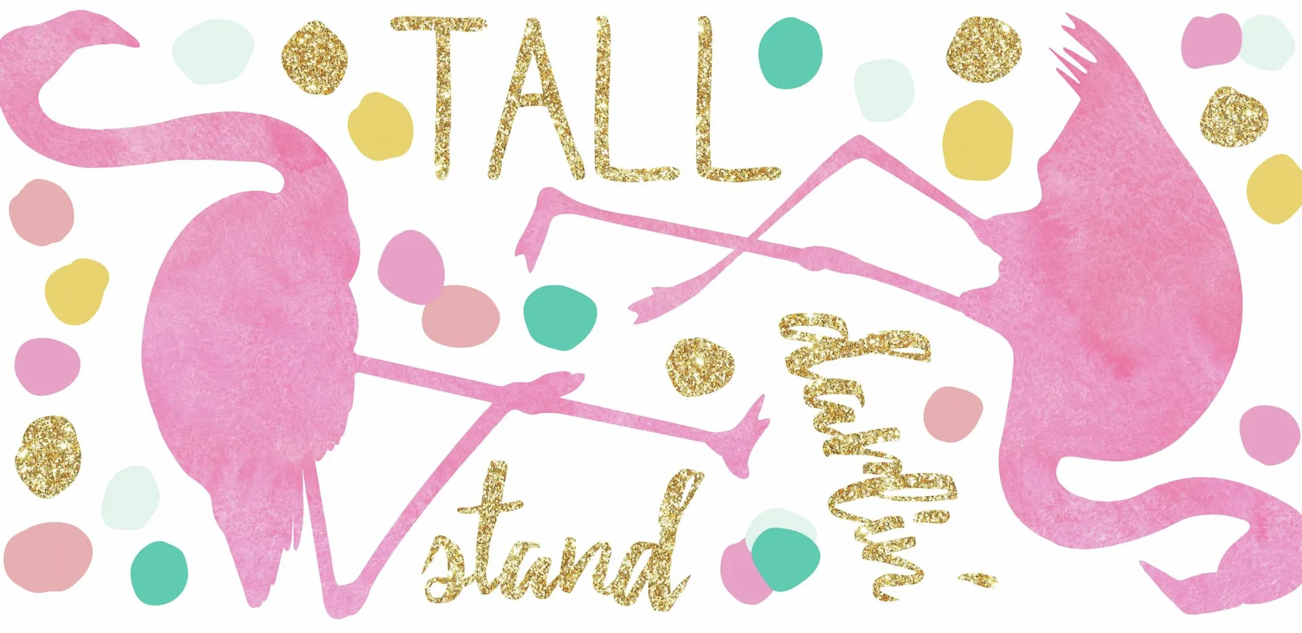 Wandaufkleber Flamingo Stand hoch
