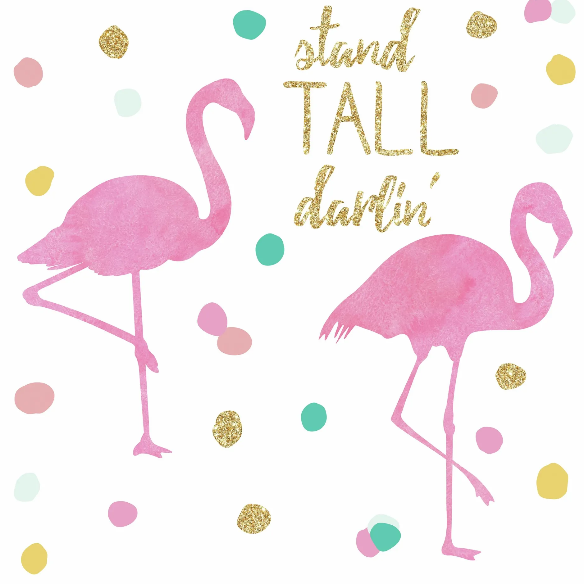 Wandaufkleber Flamingo Stand hoch