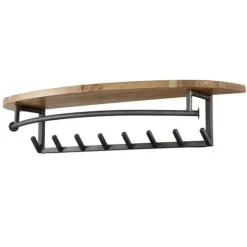 Wandgarderobe Menga | 100 x 20 x 30 cm | Massivholz Akazie