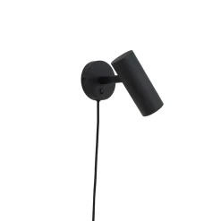 Wandleuchte Parisien | 15 x 10 x 22 cm | Schwarz / Metall - 190 cm Schnur