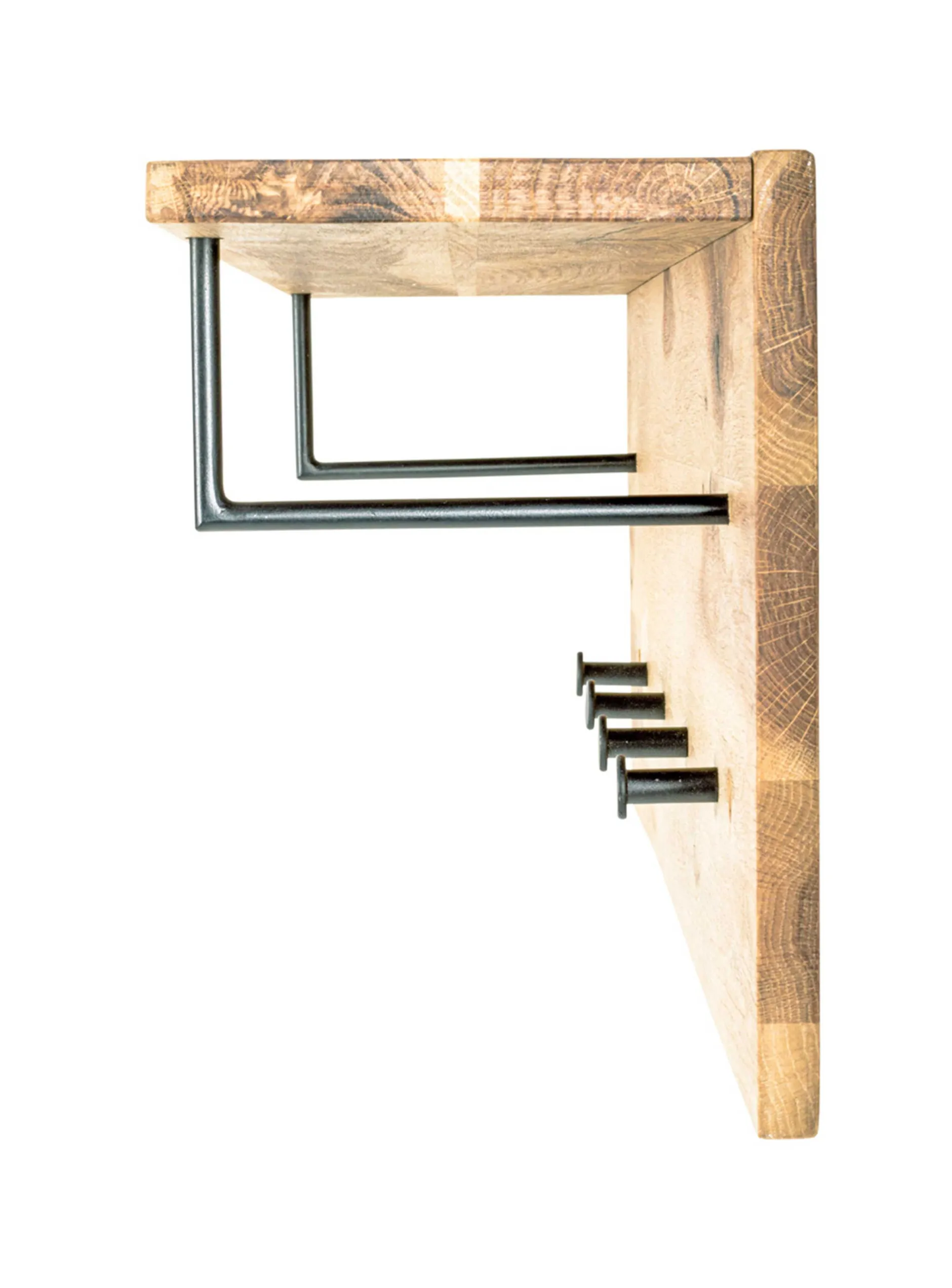 Wandpaneel mit Ablage und 4 Knöpfen | 80 x 20 x 30 cm | Design Royal Oak
