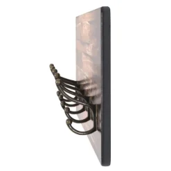 Wandpaneel mit 5 Haken | 60 x 8 x 25 cm | Farbe Bronze